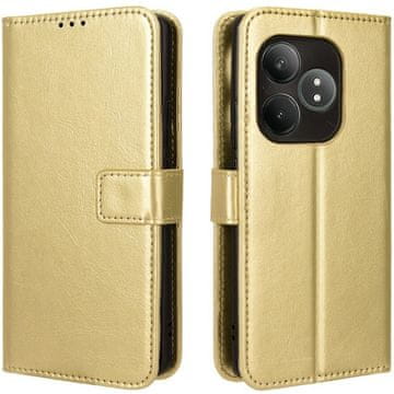 GS Realme GT 6 / 6T preklopna futrola, novčanik Crazy Horse, zlatna