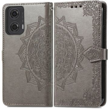 GS Preklopna futrola za Motorola Moto E14, Mandala, siva