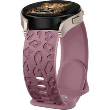 GS Univerzalni silikonski remen 20 mm, leopard, ljubičasti