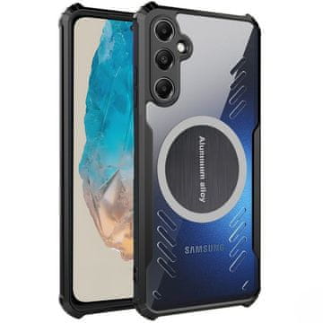GS Futrola za Samsung Galaxy M35, s magnetskom pločom, prozirna / crna