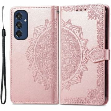 GS Preklopna maskica za Samsung Galaxy M35, Mandala, ružičasto zlatna
