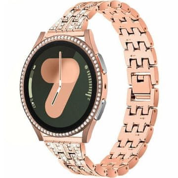 GS Narukvica + futrola s ugrađenim staklom za Samsung Galaxy Watch 7 40mm, ružičasto zlatna