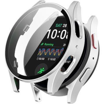 GS 2u1 futrola + kaljeno staklo za Samsung Galaxy Watch 7 44mm, srebrna