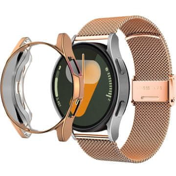 GS Narukvica + futrola sa zaštitnom folijom za Samsung Galaxy Watch 7 40mm, ružičasto zlatna