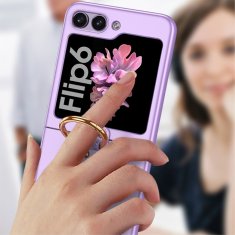 GKK futrola s prstenom za Samsung Galaxy Z Flip7 FE / Z Flip6, ljubičasta