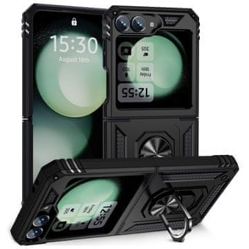 GS Oklopna maskica za Samsung Galaxy Z Flip7 FE / Z Flip6, Nox Case Ring, crna