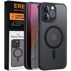 Overboard Set futrola za iPhone 16 Pro, za MagSafe, mat futrola, crna + 3x zaštitna stakla za ekran