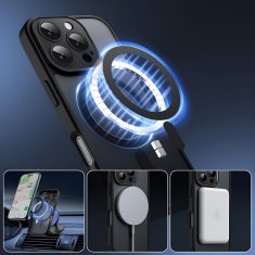 Overboard Set futrola za iPhone 16 Pro, za MagSafe, mat futrola, crna + 3x zaštitna stakla za ekran