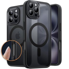 Overboard Set futrola za iPhone 16 Pro, za MagSafe, mat futrola, crna + 3x zaštitna stakla za ekran