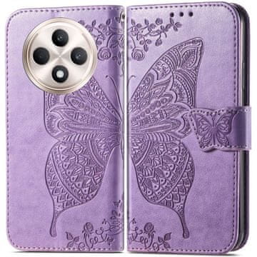 GS Preklopna futrola za Oppo Reno 12FS / 12F, leptir, ljubičasta