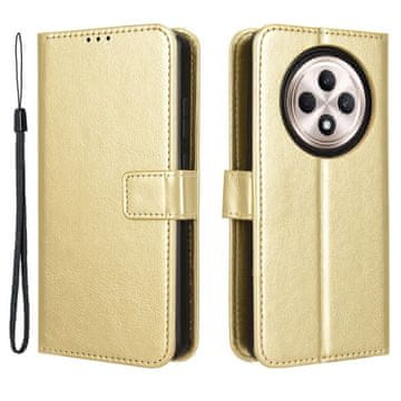 GS Preklopna futrola za Oppo Reno 12FS / 12F, novčanik Crazy Horse, zlatna
