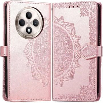 GS Preklopna maskica za Oppo Reno 12FS / 12F, Mandala, ružičasto zlatna