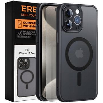 Overboard Futrola za iPhone 15 Pro, za MagSafe, mat futrola, crna + zaštitna folija za ekran