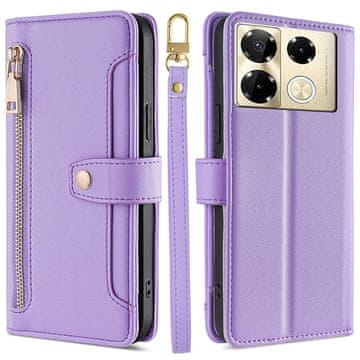GS Infinix Note 40 Pro preklopna futrola, novčanik s patentnim zatvaračem, ljubičasta