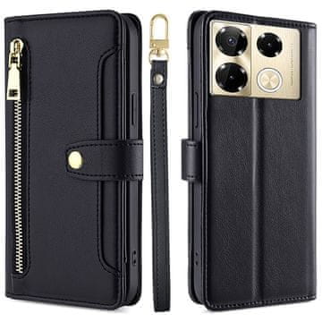 GS Infinix Note 40 Pro preklopna futrola, novčanik s patentnim zatvaračem, crna
