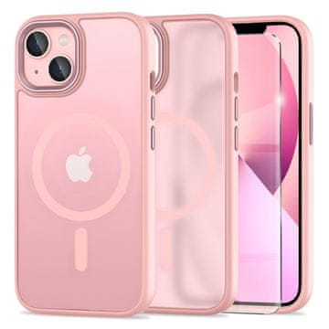 Overboard Futrola za iPhone 13, MagSafe, mat futrola, roza + zaštitna folija za ekran