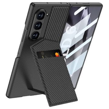 GKK Futrola za Samsung Galaxy Z Fold6 5G, držač kartice s postoljem, crna