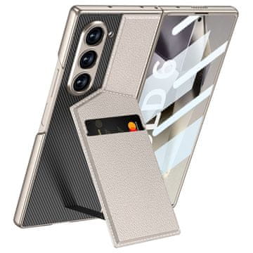 GKK Futrola za Samsung Galaxy Z Fold6 5G, držač kartice s postoljem, siva