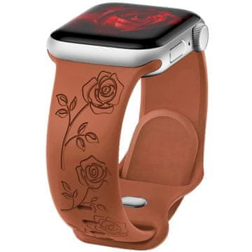 GS Silikonski remen za Apple Watch 1/2/3/4/5/6/7/8/9/10/11/SE Ultra 1/2/3 42/44/45/46/49mm, ružičasta, smeđa
