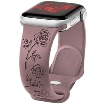 GS Silikonski remen za Apple Watch 1/2/3/4/5/6/7/8/9/10/11/SE Ultra 1/2/3 42/44/45/46/49mm, ružičasta, ljubičasta