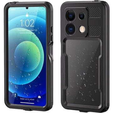 IP68 Vodootporna maskica za Xiaomi Redmi Note 13 5G, crvena paprika, crna