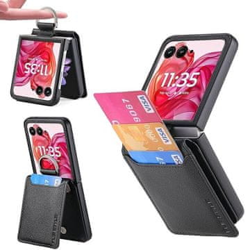 GS Motorola Razr 50 Ultra prstenasta futrola za utor za karticu, crna