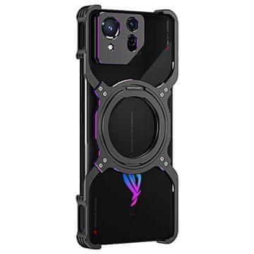 GS ASUS ROG Phone 8 5G / 8 Pro 5G futrola s postoljem i poklopcem za kameru za MagSafe crna / ljubičasta