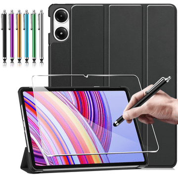 GS Set futrole + kaljeno staklo + 6x olovka za Xiaomi Redmi Pad Pro, Smartcase, crna