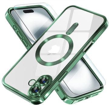 Overboard Futrola za iPhone 16 Plus, Electro MagSafe, zelena + zaštitna folija za ekran