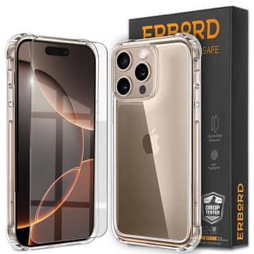 Overboard Futrola za iPhone 16 Pro, Dropproof, prozirna + staklo