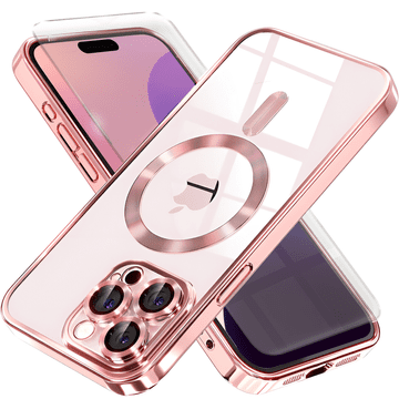Overboard Futrola za iPhone 16 Pro Max, Electro MagSafe, roza + zaštitna folija za ekran