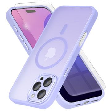 Overboard Futrola za iPhone 16 Pro, MagSafe, mat futrola, ljubičasta + zaštitna folija za ekran