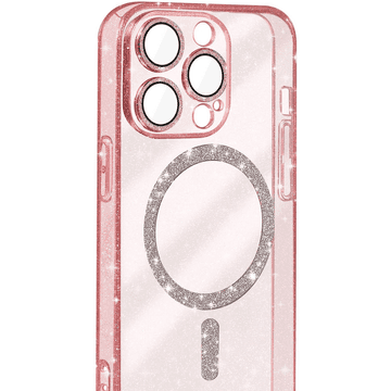 Overboard Futrola za iPhone 16 Pro, Glitter MagSafe, roza + zaštitna folija za ekran