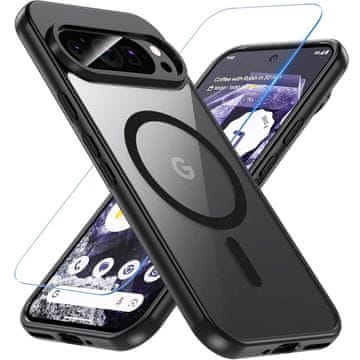 Overboard Futrola za Google Pixel 9 Pro, za MagSafe, mat futrola, crna + zaštitna folija za ekran