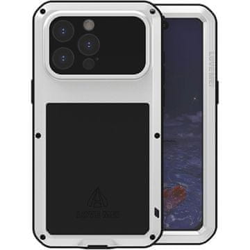 Love Mei maskica za iPhone 15 Pro Max, oklopljena sa staklom, siva
