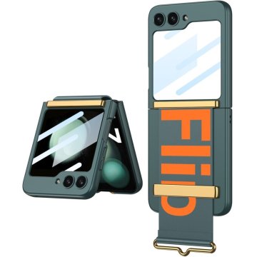 GKK futrola za Samsung Galaxy Z Flip5 5G, zaštitna navlaka s remenom, zelena