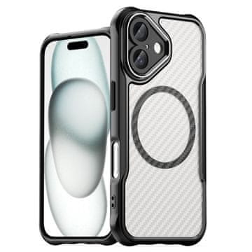 GS Fusion hibridna karbonska maskica za MagSafe za iPhone 16 Plus, crna