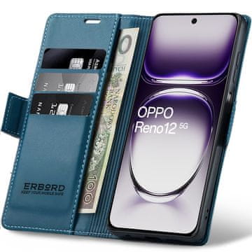 Overboard Futrola za Oppo Reno 12, sjajna liči boja , novčanik s preklopom, plava