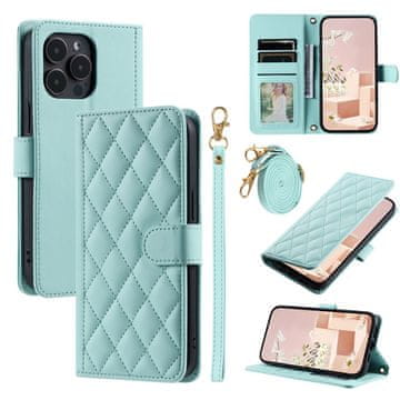 Overboard Kožna futrola za iPhone 16 Pro Max s romboidnim crossbody efektom, zelena