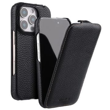 Flip futrola za iPhone 16 Pro Max, koža, preklopna, crna