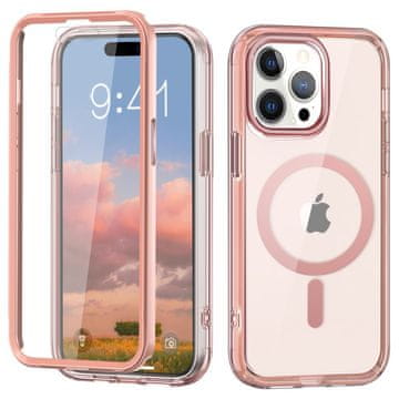 Overboard Hibridna maskica za iPhone 16 Pro Max otporna na udarce sa zaštitnom folijom za MagSafe, roza
