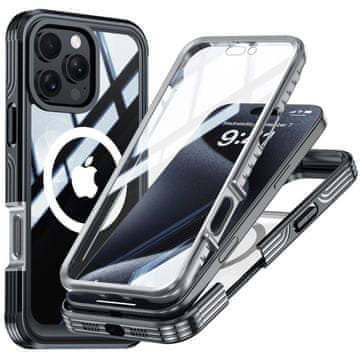 Overboard Futrola otporna na udarce za iPhone 16 Pro sa staklom za MagSafe, crna