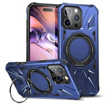 GS Futrola za iPhone 16 Pro, oklopljena sa stalkom i pločicom za držač, plava