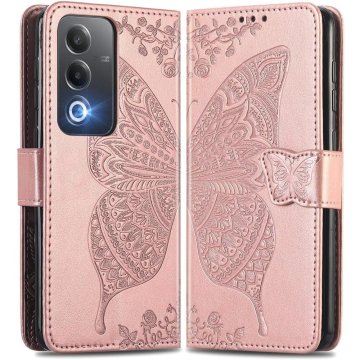 GS Preklopna maskica za Oppo A80, leptir, ružičasto zlato