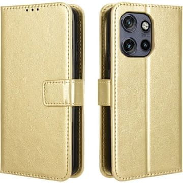 GS Preklopna futrola za Motorola Edge 50 Neo / Motorola ThinkPhone 25, novčanik Crazy Horse, zlatna