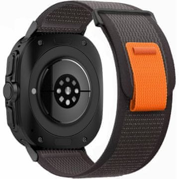 GS Najlonski remen za Samsung Galaxy Watch Ultra 2/1, crna/narančasta