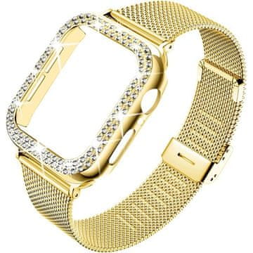 GS Narukvica + kućište s dijamantima za Apple Watch 10/11 46 mm, zlatna