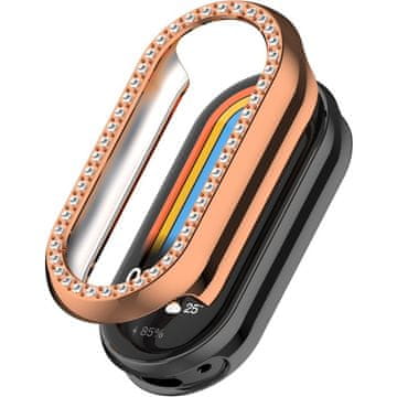 GS Dijamantna futrola za Xiaomi Smart Mi Band 9, ružičasto zlatna