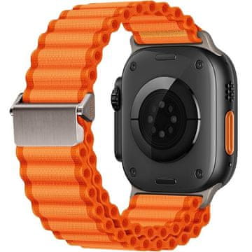 GS Najlonski remen za Apple Watch 1/2/3/4/5/6/7/8/9/10/11/SE Ultra 1/2/3 42/44/45/46/49 mm, narančasta