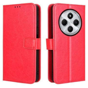 GS Preklopna futrola za Xiaomi Redmi 14C / Xiaomi Poco C75, novčanik Crazy Horse, crvena